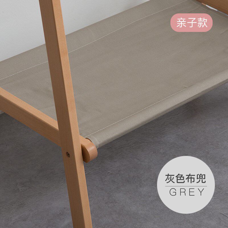 实木落地挂衣架现代简约双层多功能服装展示架亲子衣帽架