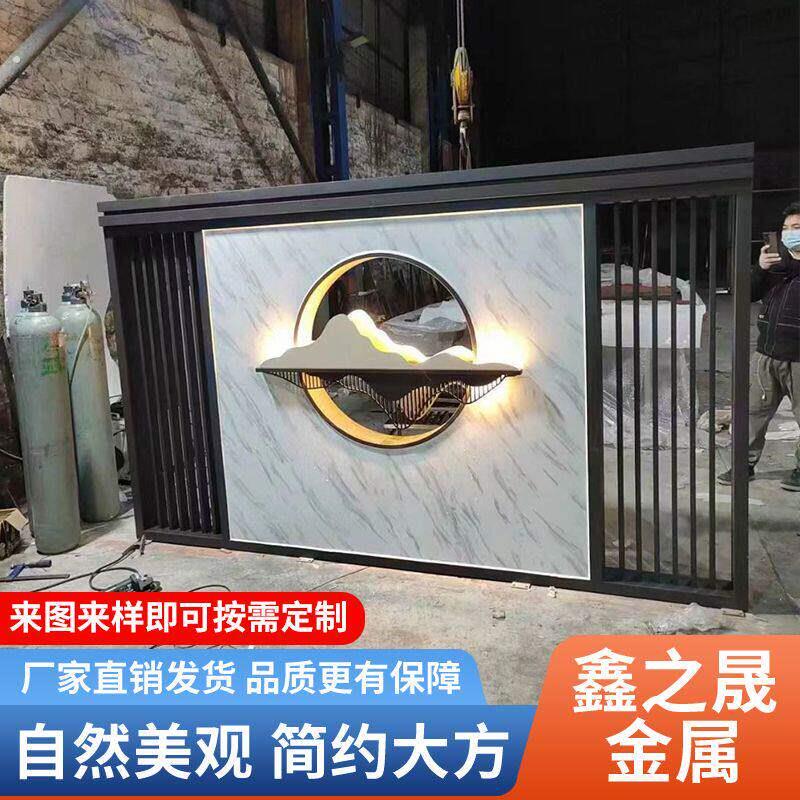 自己安装隔断墙新中式铝艺雕刻影壁墙室外庭院挡风屏风可移动院子