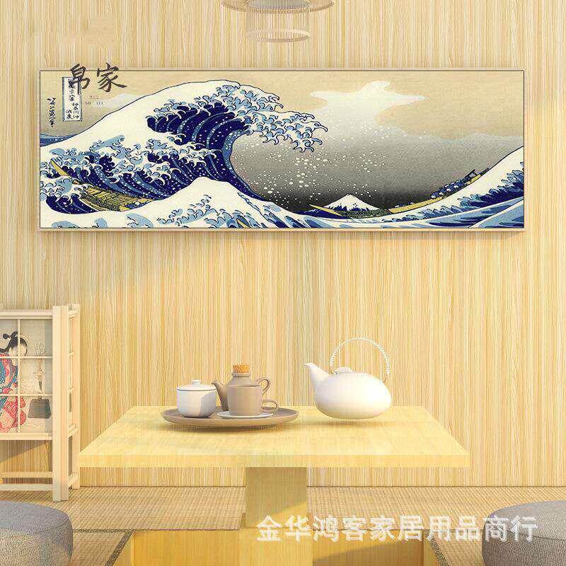 日式装饰画日式饭厅料理店背景挂画原木风和风居酒屋壁画