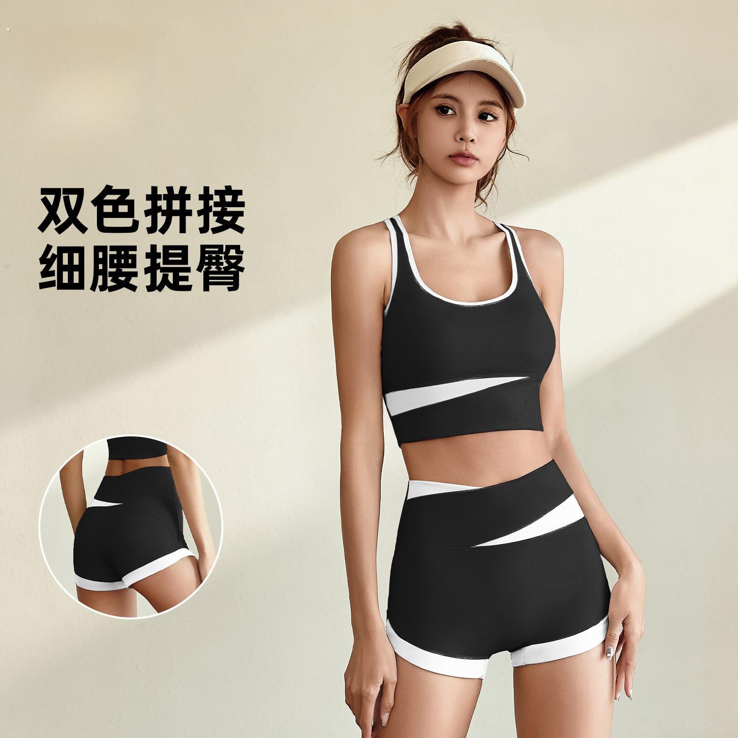 平角泳裤女泳衣泳裤套装2024夏季泳装四角瑜伽高级感女生夏装黑色