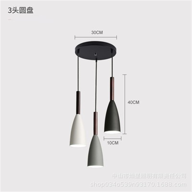 现代简约餐桌饭厅灯具创意三头铁艺床头吧台灯饰北欧风格餐厅吊灯