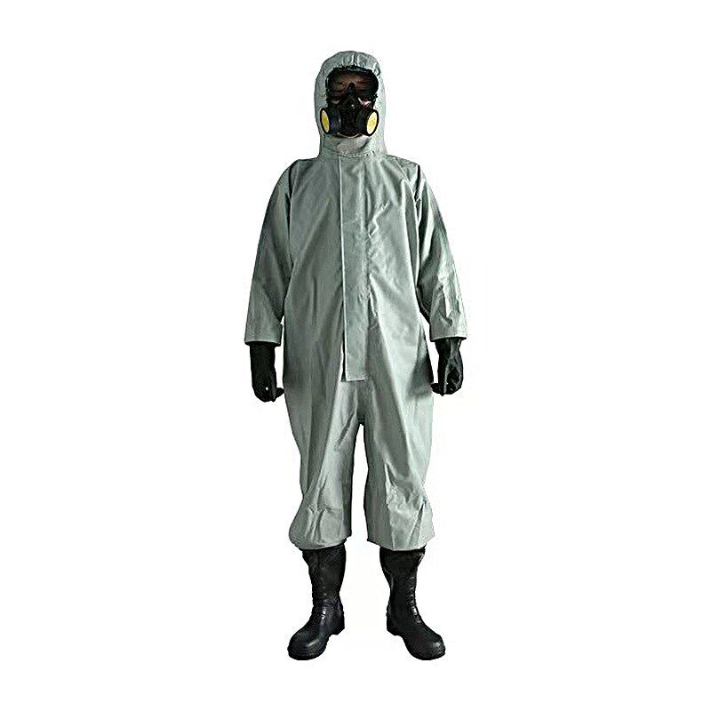 轻型防化服耐酸碱化学实验室连体式工作服防喷溅化工危化品防护服
