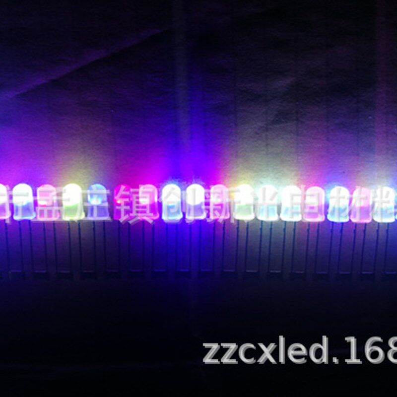 LED电子灯箱灯珠高亮七彩连体灯珠5mm发光二极管LED灯箱全彩灯珠