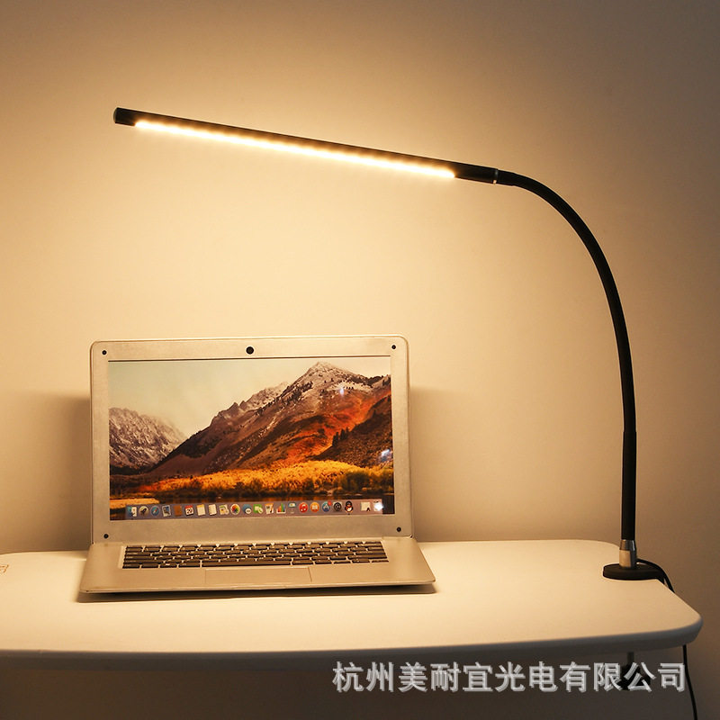 亚马逊跨境长灯头夹子式客厅书房卧室护眼专用学习台灯