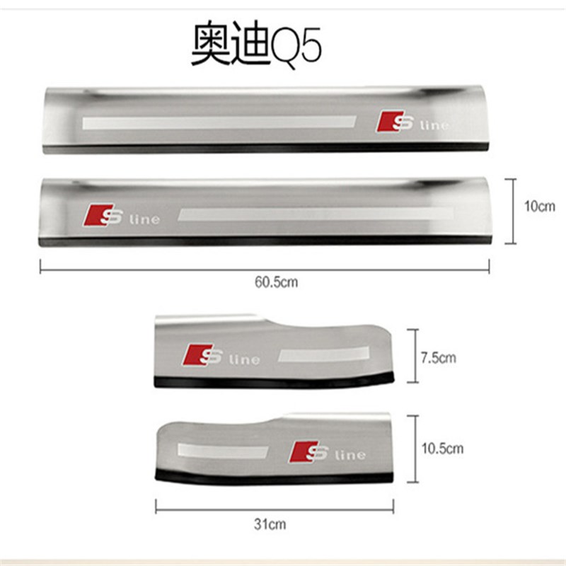 奥厂家迪A3A4lQ5LQ3Q7标不锈钢A6l内置门槛条外置上下层迎宾踏板a