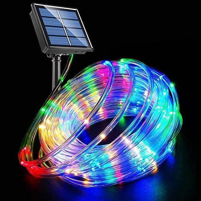 太阳能led灯带户外防水庭院氛围室外LED铜线管子彩色灯