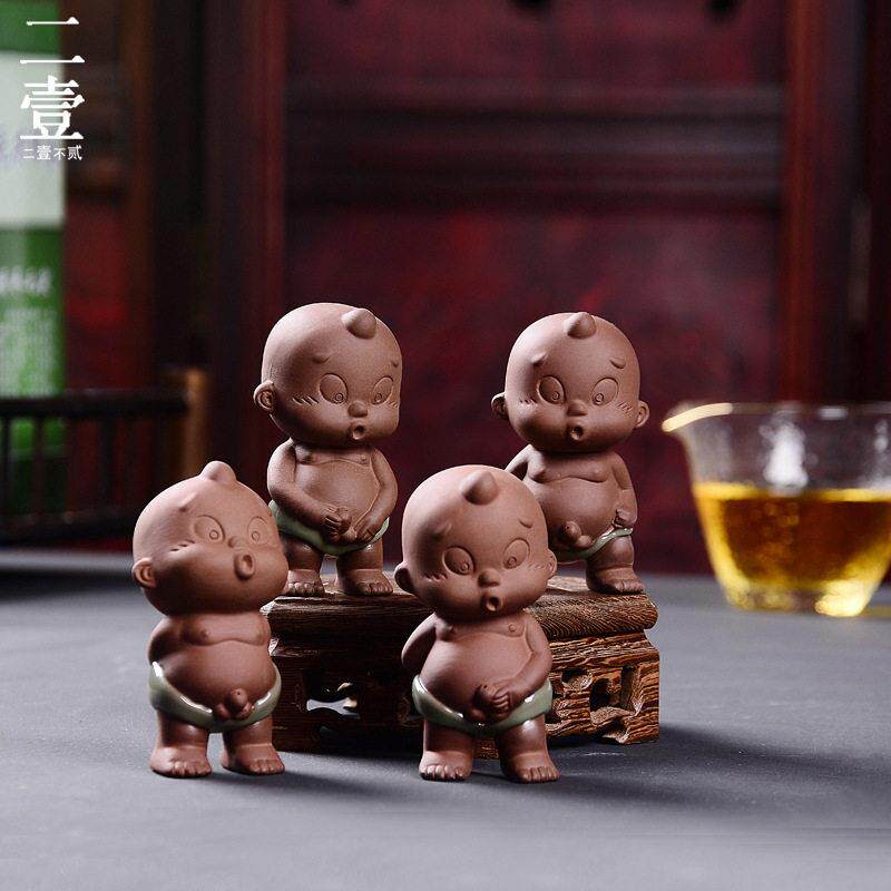 创意尿童娃小土豆孩紫砂茶宠摆件精品可养茶玩功夫茶具茶盘配件从