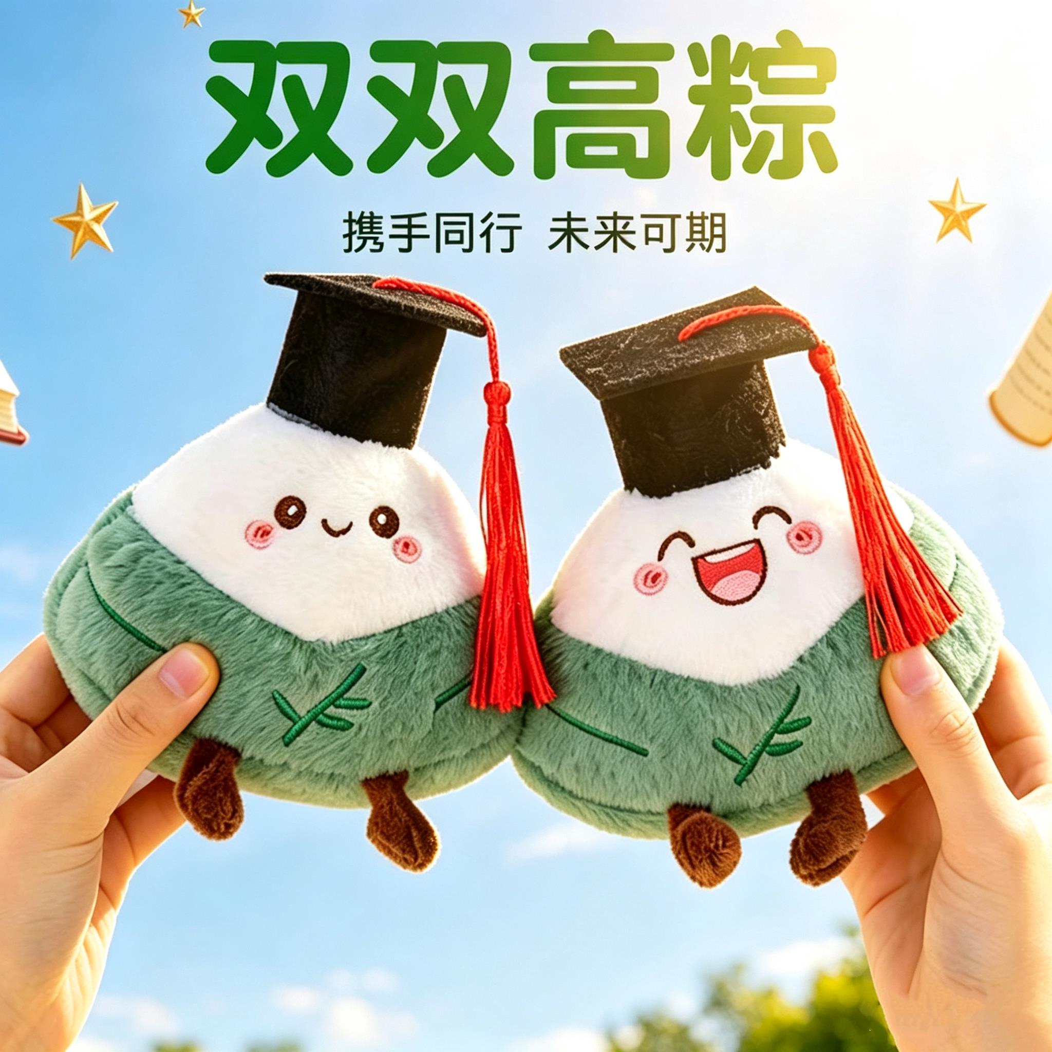 双双高粽毕业季创意礼物玩偶挂件装饰品可爱粽子毛绒抱枕端午礼品