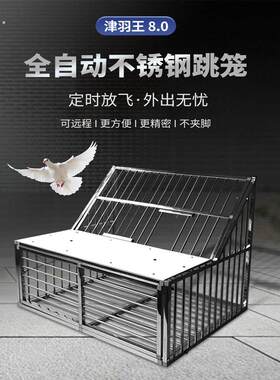 鸽子跳笼不锈钢自动放飞门信鸽赛鸽电动进出口进出门鸽舍笼鸽子笼