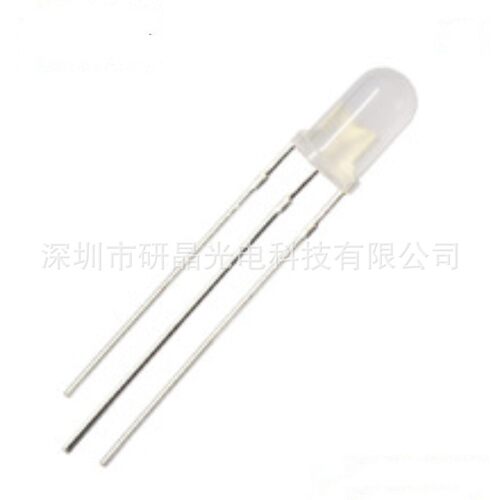 5MM草帽透明短脚白光/暖白色led灯珠直插F5草帽白光LED发光二极管
