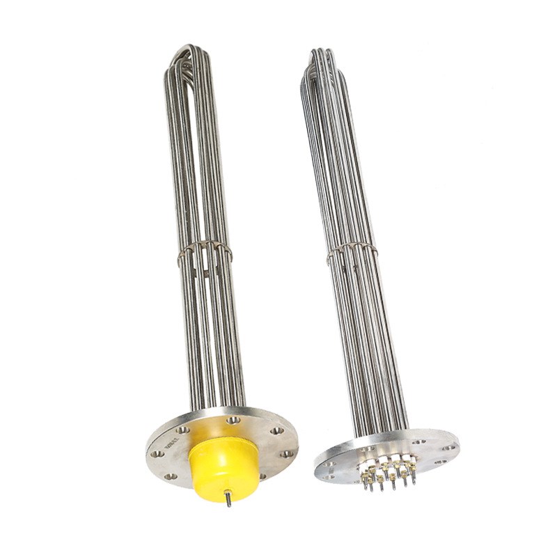 DN100法兰加热管锅炉水箱导热油电热管220v 380v不锈钢法兰加热管