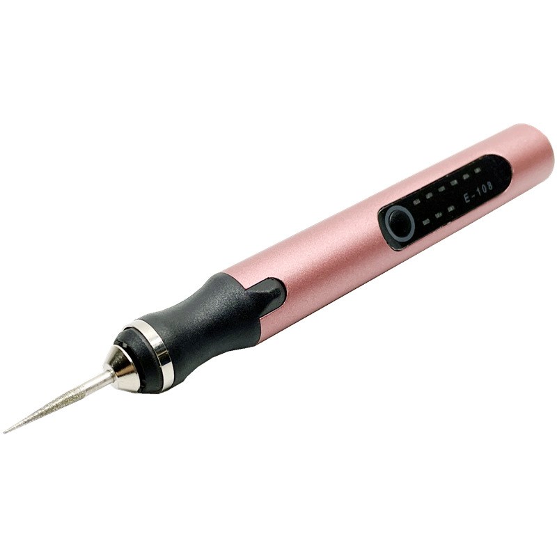新品E108便捷式2.35MM夹头迷你电磨微型笔式电钻磨甲电动工具38PC