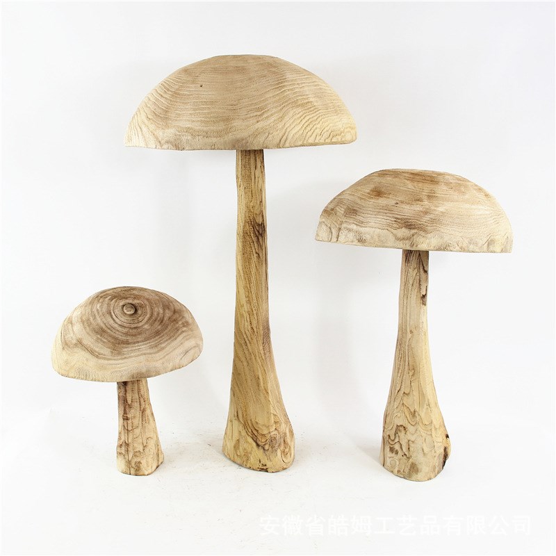 厂家销售手工木质民宿酒店别墅树根装饰蘑菇造型拍摄道具装饰摆件