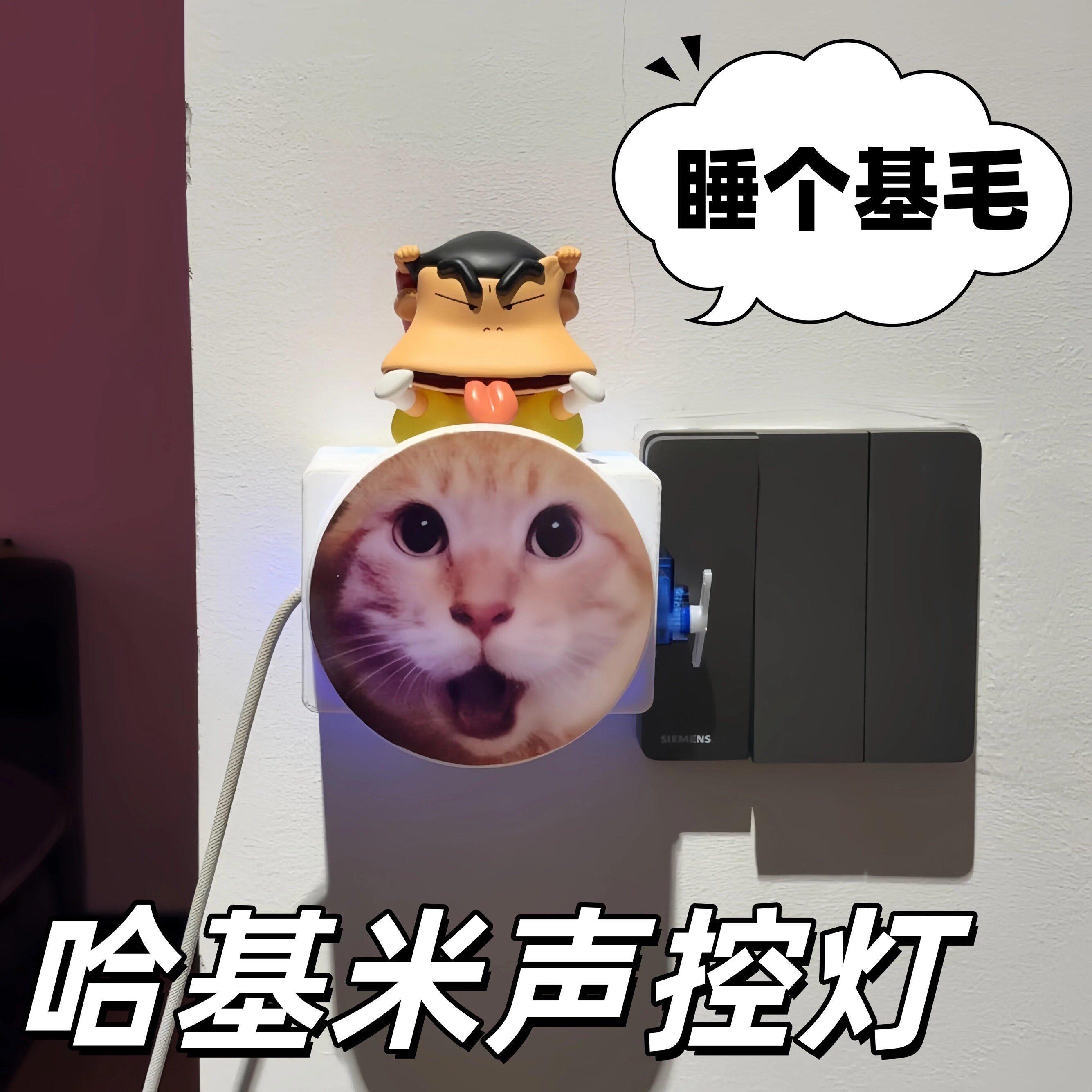 哈基米声控灯抽象曼波语音交互智能小夜灯宿舍懒人关灯神器礼物