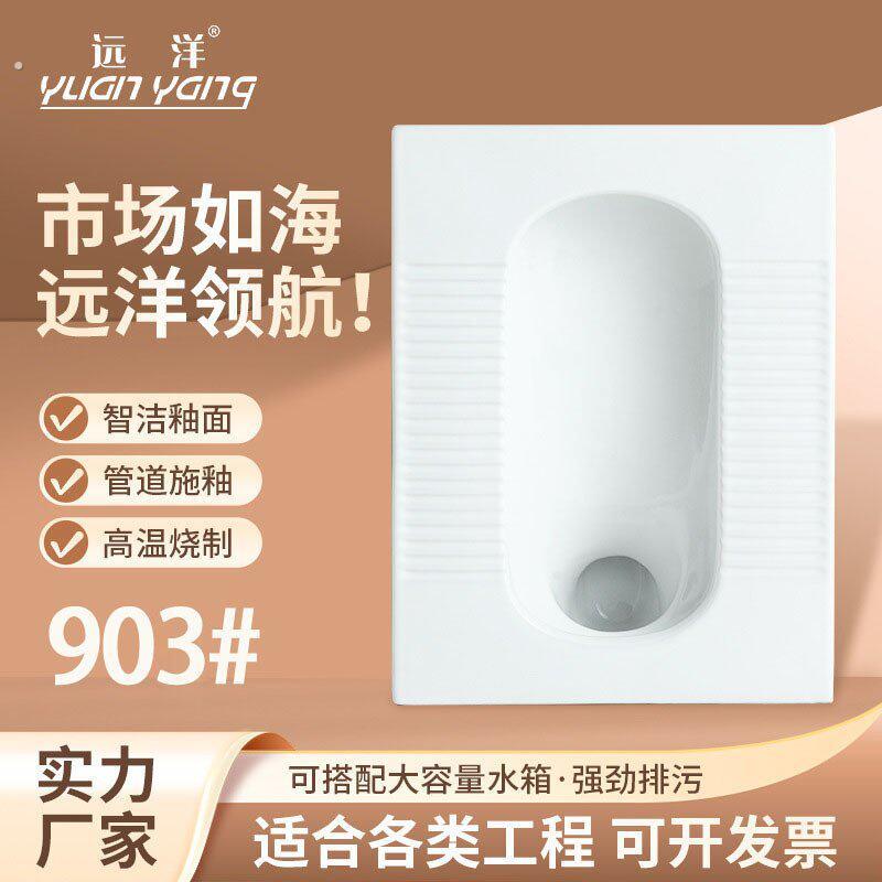 家用蹲便器带水箱冲水化妆室陶瓷蹲坑便池蹲厕套装可选工程款装修