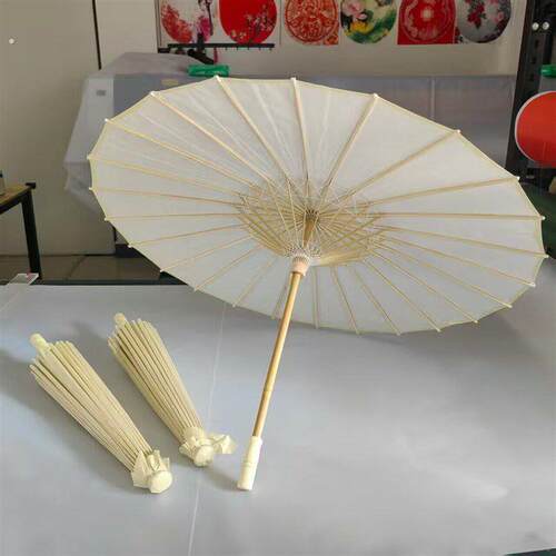中国风古典油纸伞米白色纯纸伞工艺伞摄影舞蹈演出古装配饰
