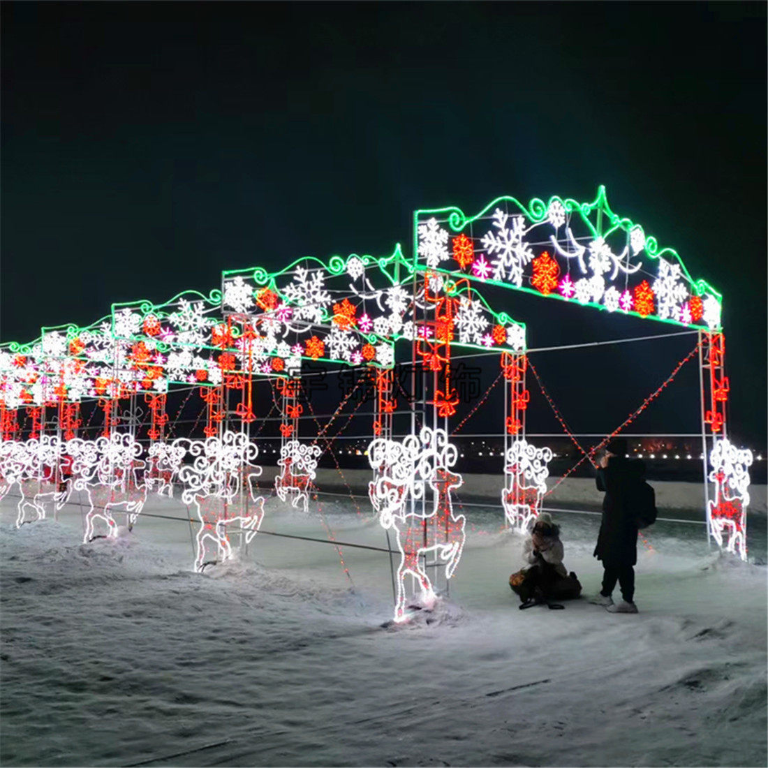 LED时光隧道灯雪花拱门灯光秀公园国庆节户外造型灯
