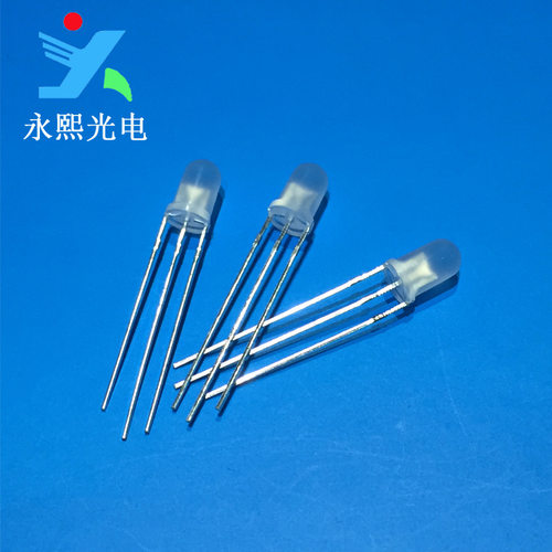 5MM红黄绿双色led灯珠发光二极管 f5红普绿共阴雾状红绿灯