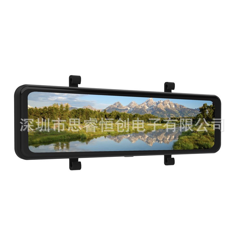 12寸流媒體行車記錄儀前4K後2K雙鏡頭高清夜視臺灣電子狗記錄器