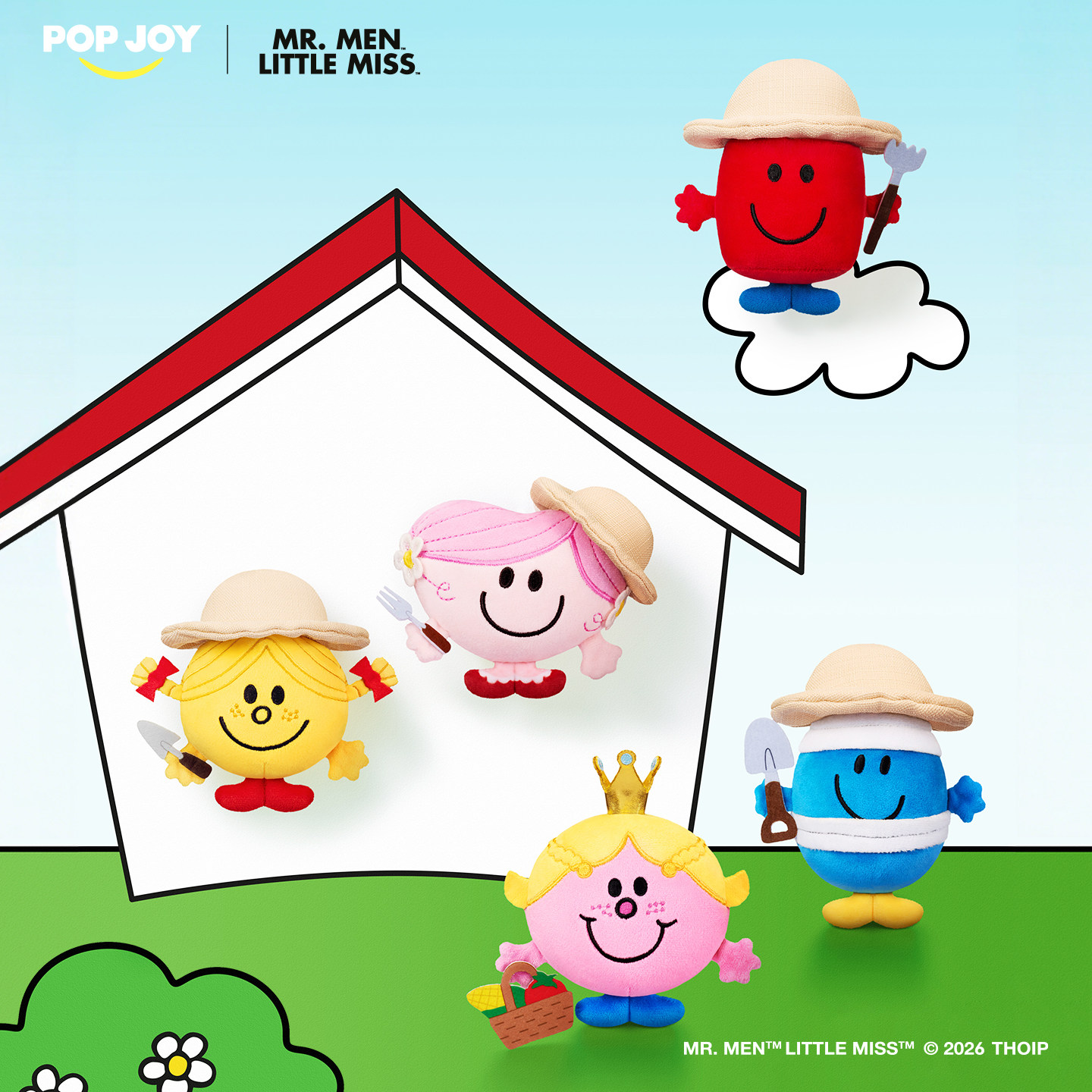 POP JOY 奇先生与妙小姐五彩农场-草帽系列毛绒挂饰可爱包挂礼物