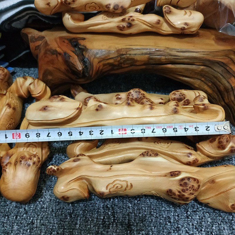 太行崖柏木雕随型如意造型手把件 家居博古架摆件 崖柏木质工艺品