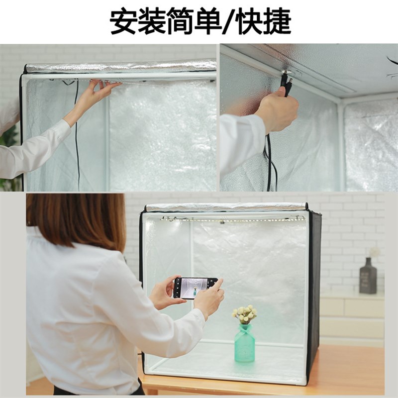 LED摄影棚灯板柔光箱光源硬灯条50W拍照60cm带电源厂家