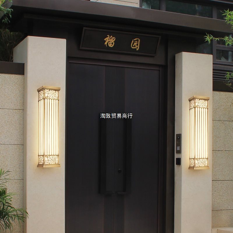 中式户外壁灯现代别墅仿云石大门壁灯防水围墙庭院门口装饰灯
