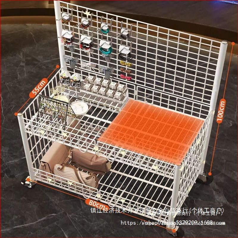 摆摊商用可折叠金属手推花车