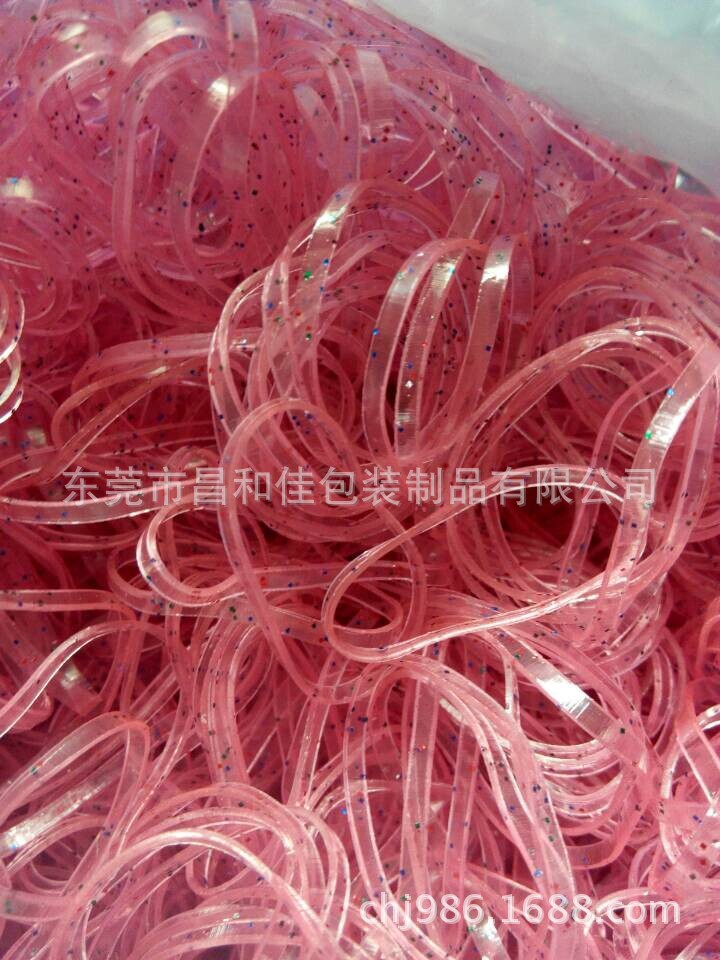 环保浅红加葱彩色闪点橡筋圈