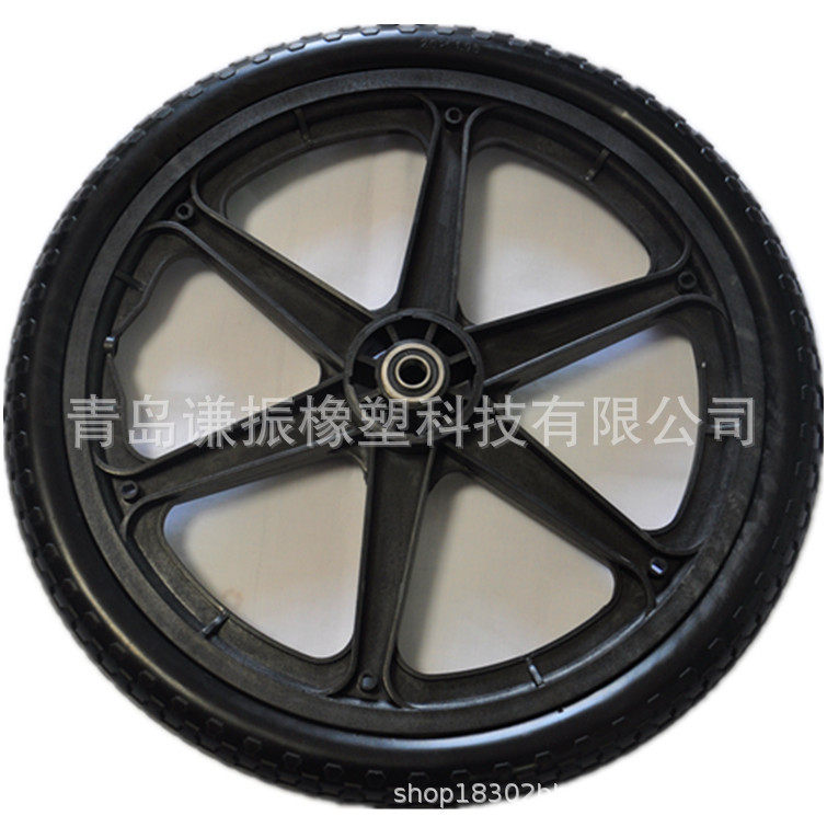 20寸塑料轮子20寸实心轮胎20x2.125PU发泡轮拖车轮子