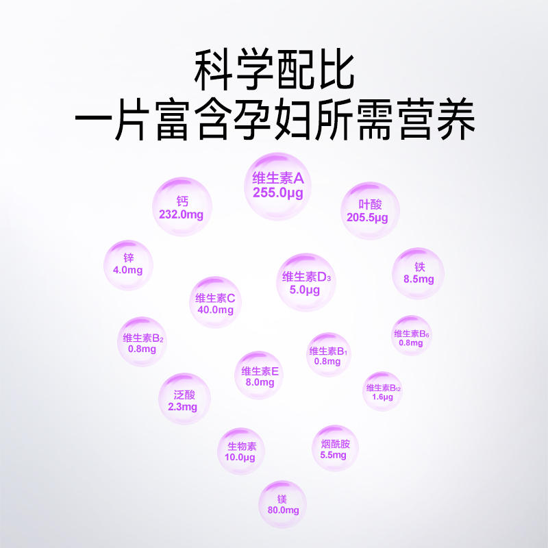 汤臣倍健孕妇多种维他命 国食健字叶酸钙片 孕期营养复合维生素
