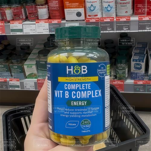 英国HB荷柏瑞复合维生素B群含VB12 B6B1疲劳压力熬夜240粒装