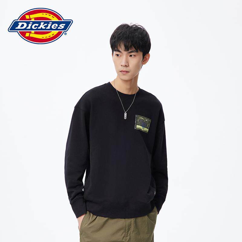 Dickies商场同款秋冬新款温度感应变色印花圆领毛圈卫衣
