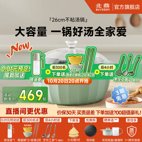 北鼎26cm汤锅不粘锅家用煲汤