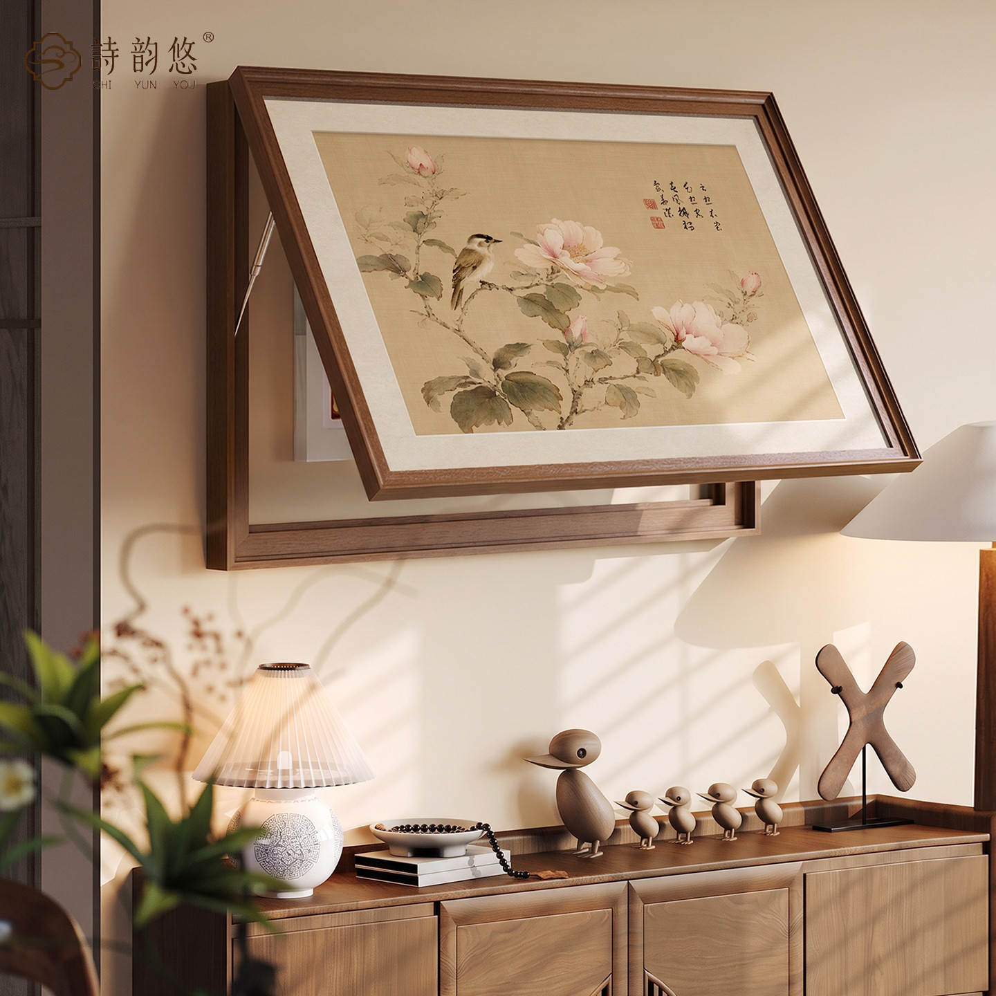 花鸟图宋式美学电表闸箱装饰画