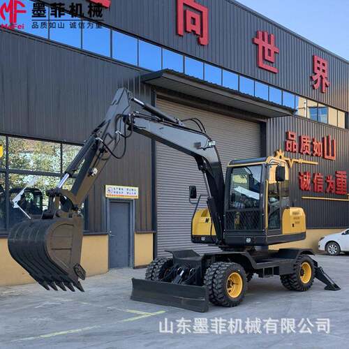 轮式挖掘机供应小型挖掘机厂家皮轮液压破碎勾机外贸出口