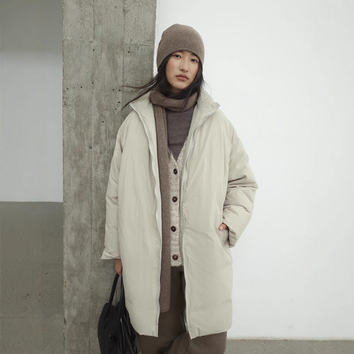 Onde 90白鸭绒锁温保暖中长款羽绒服