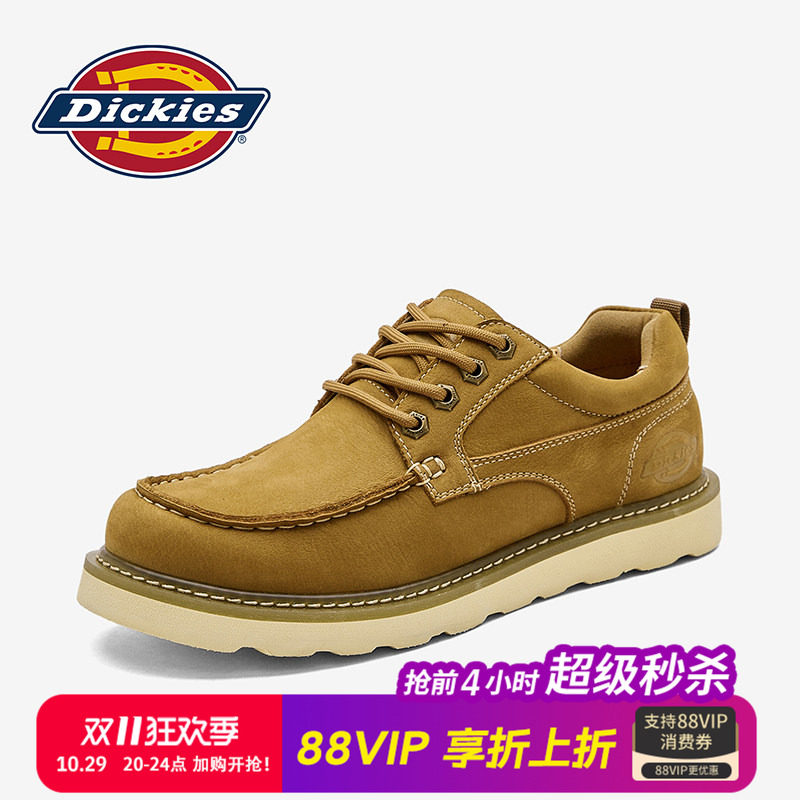 Dickies男鞋2026新款秋冬季黄色低帮马丁靴男款工装鞋子休闲皮鞋