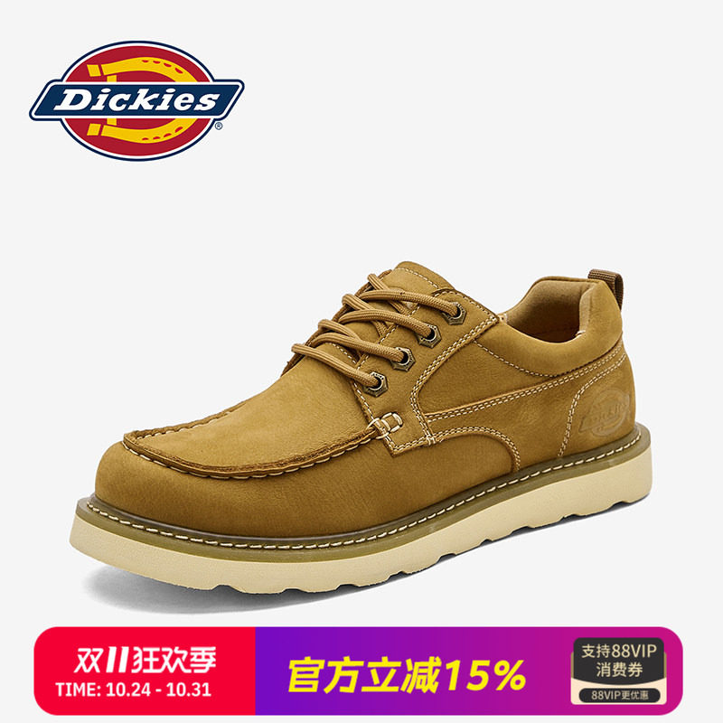 Dickies男鞋2026新款秋冬季黄色低帮马丁靴男款工装鞋子休闲皮鞋