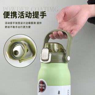 不锈钢保温杯大容量水壶旅行壶带吸管手提大肚杯礼品