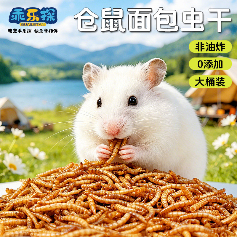 乖乐探精选面包虫干仓鼠粮食金丝熊侏儒通用营养健康酥脆粮食食物