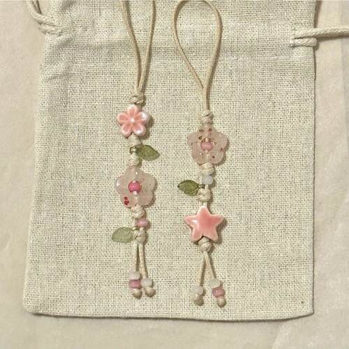 星星陶瓷手机挂件钥匙扣+花朵30