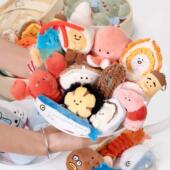 正版 海鲜集市上岸毛绒挂件龙虾多宝鱼钥匙扣挂饰卡通可爱玩偶礼物