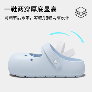 厚底玛丽珍洞洞鞋女外穿2026新款巨好看大头沙滩鞋夏天凉拖鞋女款