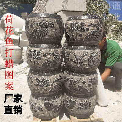 花岗岩基石实心柱顶石石雕柱脚石柱墩石空心石鼓木柱石墩底座青石