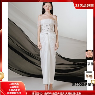 蕾丝镶钻轻婚纱高级感拼接缎面晚礼服 ZS名品越南设计师Josephine