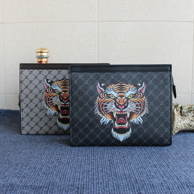 虎头硬皮男士手包手拿包迷你龙