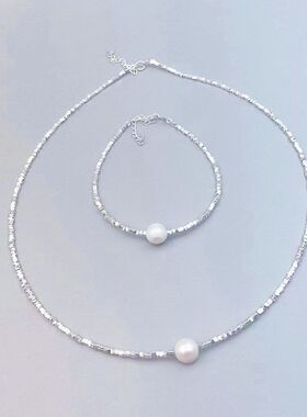 锁骨纯银女轻奢链设计感碎银百搭