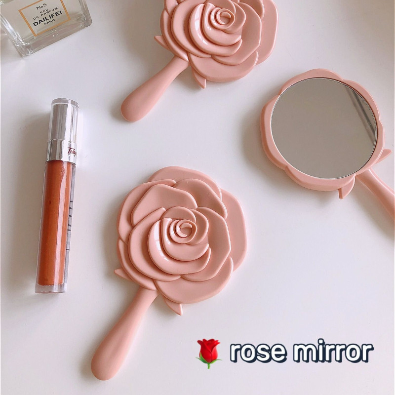 镜子结婚玫瑰花朵化妆镜随身便携手持化妆镜子精致粉色伴娘伴手礼