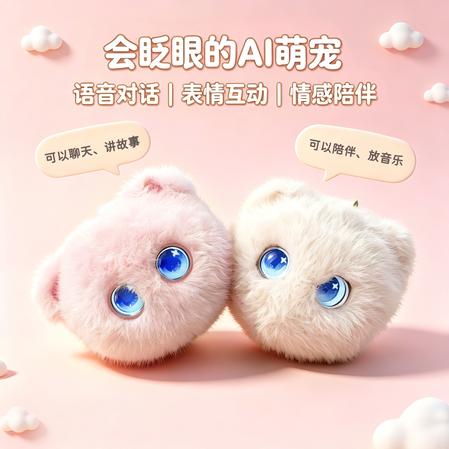 会眨眼长记忆ai聊天互动毛绒猫咪图片